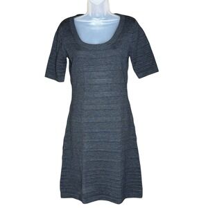 Y2K Calvin Klein Sweater Dress XS Charcoal‎ Gray Ribbed Minimalist Whimsigoth